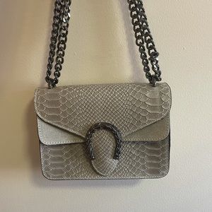 Real Italian Leather Snakeskin Textured Bag